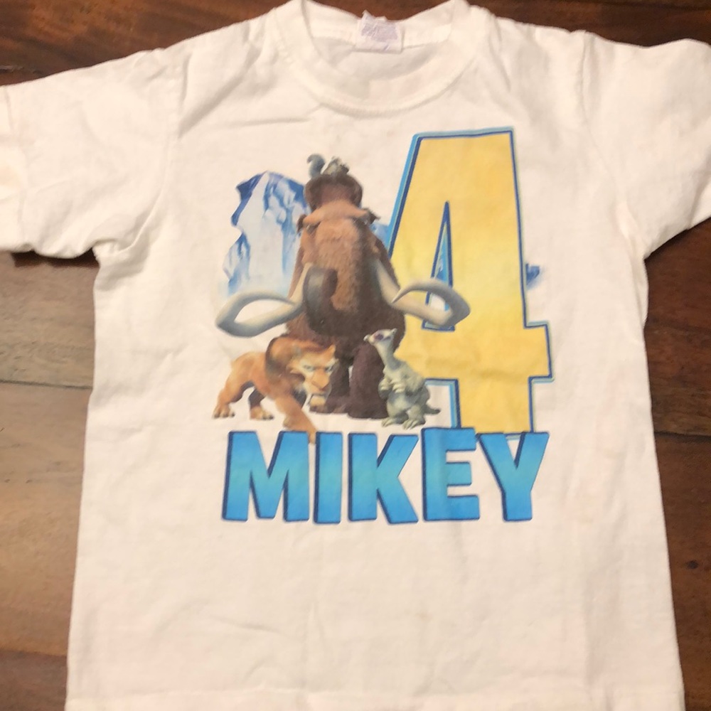 Personalized kid tee (~5T) with “Mikey”